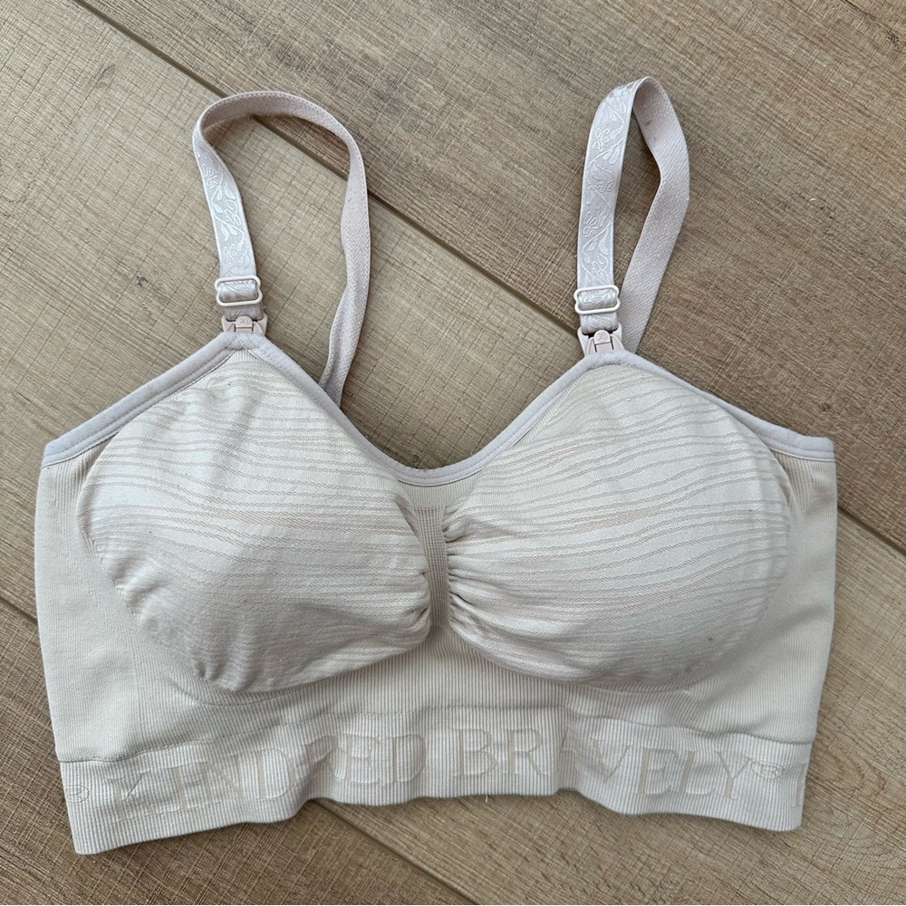 Kindred Bravely Sublime Hands-Free Pumping & Nursing Bra Beige Size Medium